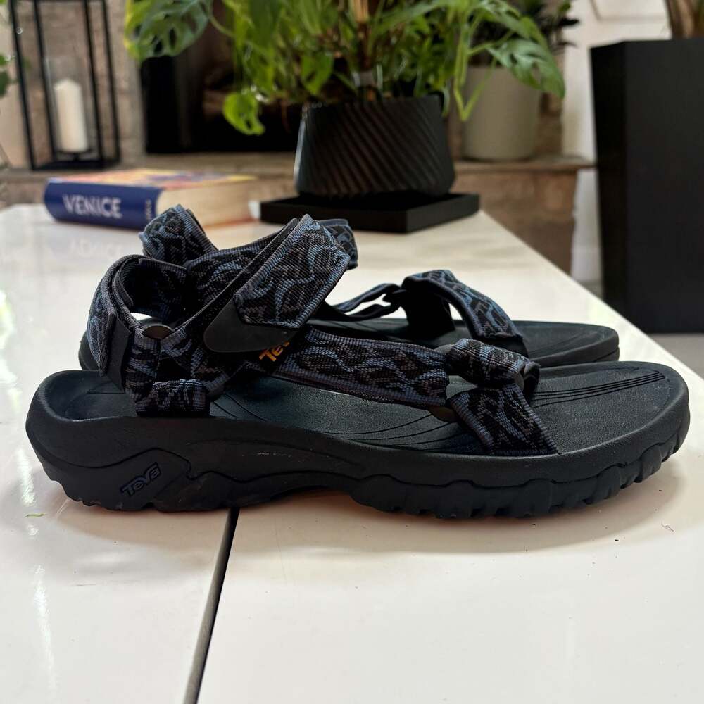 Teva Terra Fi 5 Universal Sport Sandals Black Blue Pattern Mens Size 7